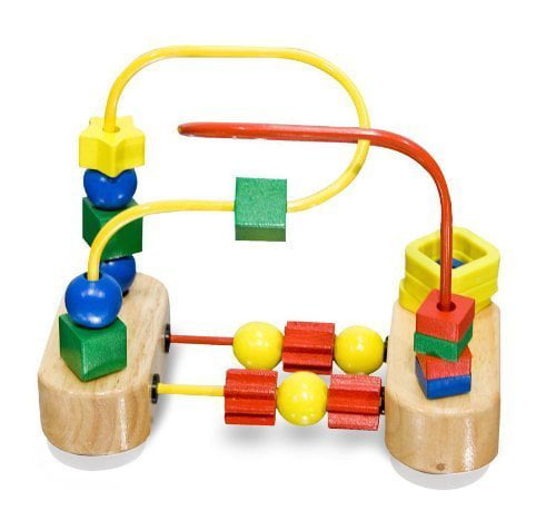 Wood Rabbit Cow Car Print Beads Wire Maze Circle Abacus Education Toys one 
