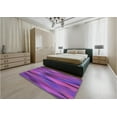 thumbnail image 5 of Ahgly Company Machine Washable Indoor Rectangle Transitional Purple Daffodil Purple Area Rugs, 5' x 8', 5 of 7