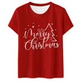 thumbnail image 2 of Christmas Shirts for Women Short Sleeve Crewneck Casual Merry Christmas Graphic T Shirts Xmas Holiday Tops, 2 of 3