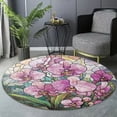 thumbnail image 6 of Circle Area Rug, Orchid Washable Non-Slip Floor Carpet, Soft Rug for Living Room Bedroom Decor 31 Inch, 6 of 6