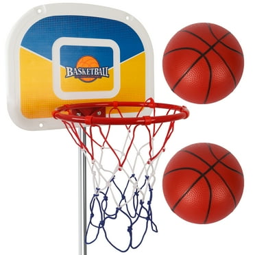 Trampoline Basketball Hoop,Mini Basketball and Pump Straight Pipe Trampoline Basketball Hoop Diameter 9 inch