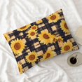 thumbnail image 7 of Pofeuu Vintage Black White Plaid Sunflowe Print Queen Pillow Cases,Pillowcases with Envelope Closure, Wrinkle, Fade and Stain Resistant Pillow Covers-20x26in（No pillow core）, 7 of 7