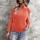 thumbnail image 2 of Home Knitwear, Off Shoulder Women Sweater Pure Color Polyester  For Travel ANGGREK Naranja L, 2 of 6