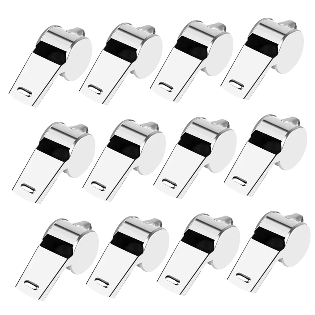 YOSADIER Outdoor Survival Whistle Stainless Steel 12Pcs Assorted Color for Emergency Situations