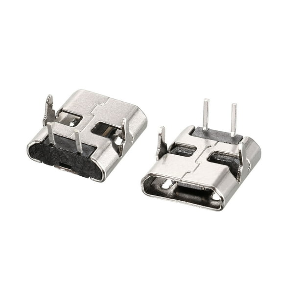 Uxcell 2-Pin DIP 90 Degree Female Micro USB Port 30 Count
