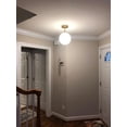 thumbnail image 4 of Globe Semi Flush Mount Ceiling Light Fixture Globe Ceiling Light Milk Glass Matte Gold Finish Contemporary Mid Century Modern Lighting for Hallway Living Room Kitchen Bedroom Storage(Bulb Included), 4 of 4