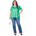 thumbnail image 2 of SOMER Women's Plus Size Tops Flower Printed V Neck Short Sleeve Casual Tops, 2 of 7