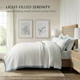thumbnail image 2 of EVERGRACE Cotton Border Frame Tack-Stitch Quilt Bedding Set Queen Size, Coastal Oversized 3 Pieces Lightweight Bedspread Coverlet for All Season, with 2 Matching Shams, Blue Linen, 2 of 8