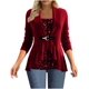 thumbnail image 3 of Blusa de lentejuelas para mujer de manga larga brillante túnica drapeada fluida fiesta jersey con cordón dobladillo con purpurina, 3 of 5