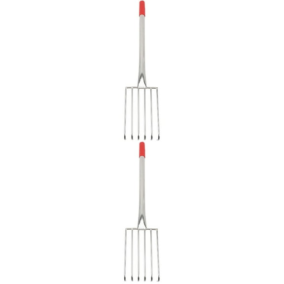 2 Pieces Garden Rake Beach with Handle Leaf Grabber Claw Shell Digging Tool Rubber