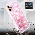 thumbnail image 4 of Phone Case for iPhone 11 Pro Max 6.5 with Screen Protector Bling Liquid Glitter Clear Hybrid TPU Silicone Military Grade Protective Cell Cover iPhone11 11pro Promax i XI Plus Women Girls Pink, 4 of 9
