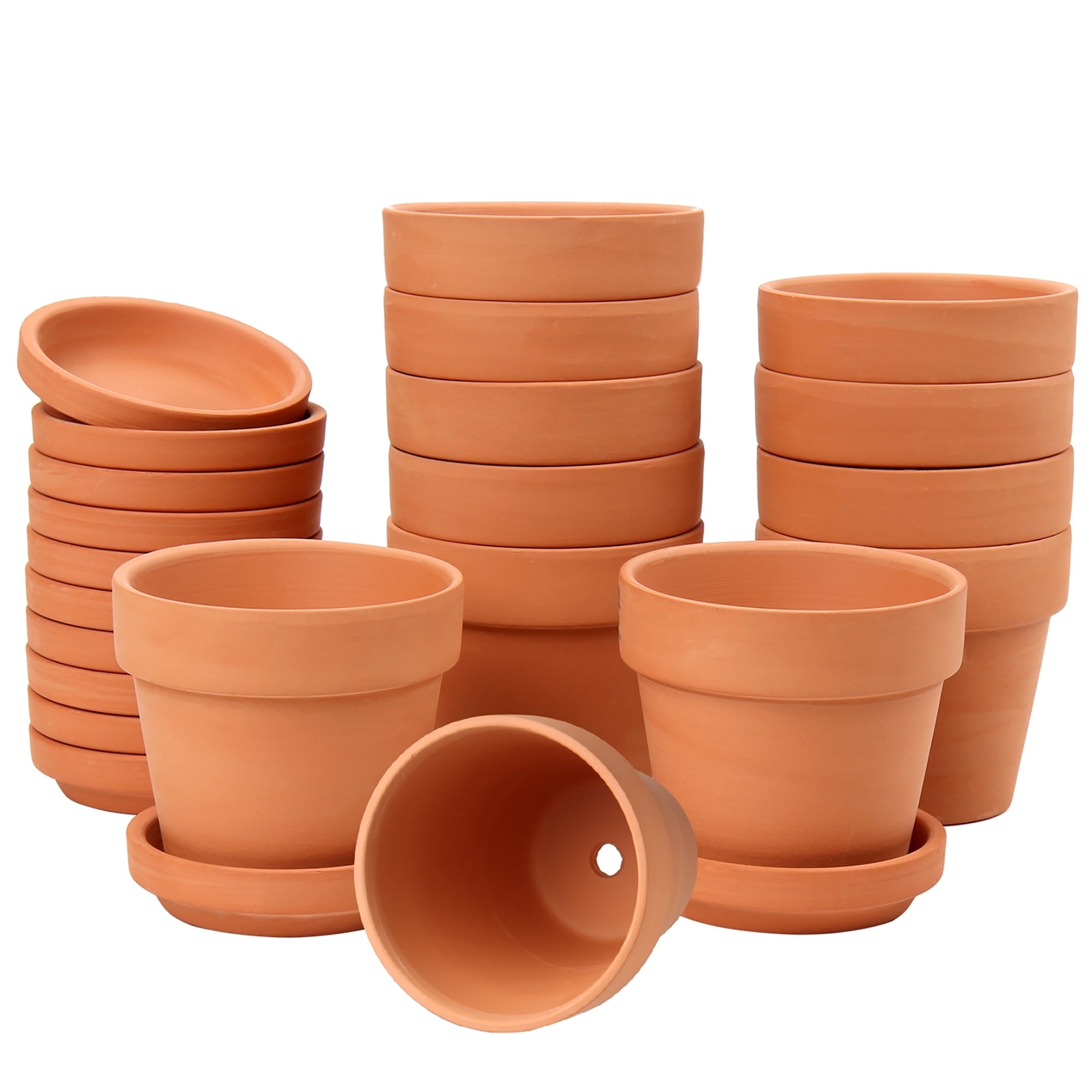 12 PCS Mini Terracotta Plant Pots 3.1"x2.9" Flower Pots Clay Pottery Planter with Saucer and Drainage Hole Cactus Succulent Nursery Pots- Great for Plants,Crafts