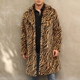 thumbnail image 2 of guisaled Faux Fur Coat Men, Mens Faux Fur Jackets Vintage Classic Trench Coat Jacket Open Front Lapel Fluffy Long Winter Coats, 2 of 9