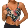thumbnail image 3 of Picia Rose Flowers Sports Bra for Women,Padded Strappy Sports Bras Medium Support Yoga Bra with Removable Cups,Running Yoga Bra-X-Large, 3 of 9