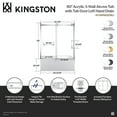 thumbnail image 5 of Kingston Brass KVTAP603216L0 60-Inch Acrylic Rectangular 3-Wall Anti-Skid Alcove Tub Combo with Tub Door (Left Hand Drain) in White/Matte Black, 5 of 9