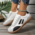 thumbnail image 6 of Womens Sneakers, Sneakers for Women, Womens Tennis Shoes, Women Classic Retro Gum Sole Fashion Sneakers Casual Tennis Skate Shoe Comfort Walking Footwear Anti Slip Trainers, Black 5.5, 6 of 9