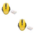 thumbnail image 2 of Sidaley Mini ratón inalámbrico E-1900 de 2,4 Ghz para ordenador, 1600 DPI, 6 botones, receptor óptico USB de 2,4G, ratón superfino para PC y amarillo 2piezas, 2 of 5