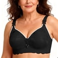 thumbnail image 2 of Feancey Wireless Full Coverage Bra for Older Women High Support Comfort Bra Adjustable Strap Everyday Brassiere Breathable Minimizer Bras Black 44, 2 of 10