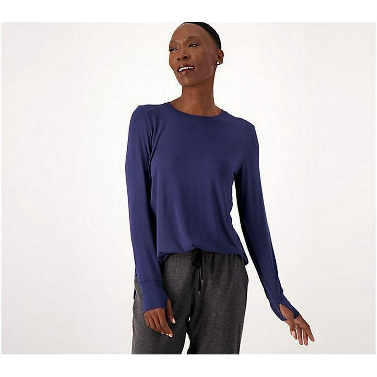 Cuddl Duds Software With Stretch Blue Long Sleeve Top
