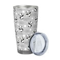 thumbnail image 2 of Easygdp Pandas Between Clouds and Stars 20oz Stainless Steel Vacuum Insulated Double Wall Travel Tumbler, Durable Insulated Coffee Mug with Spillproof Lid-Straw Three-piece Set, 2 of 8