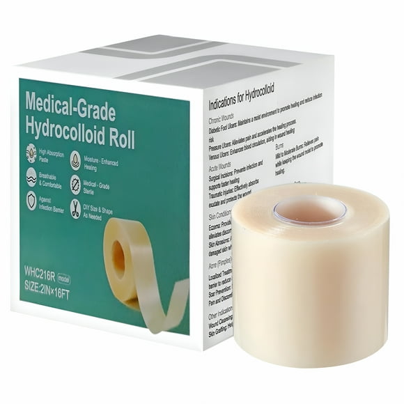 QARUN Hydrocolloid Roll for Wound Care-Cut-to-Size,Extra Large Hydrocolloid Patch Bandages with Self-Adhesive,Ultra Absorbent,Flexible & Waterproof,First Aid Kit Essential
