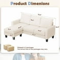 thumbnail image 2 of Homall Canapé Sectionnel Convertible pour Salon, Canapé en L 3 Places avec Méridienne Réversible, Petit Canapé pour Appartement, 2 of 7