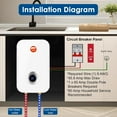 thumbnail image 6 of FVSTR 220/240V 2.5 GPM 7KW Small Smart Water Heater Self-Modulating Under Sink Kitchen Household Shower Instant Electric Tankless Water Heater, 6 of 7