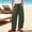 Army Green, variant on Summer Women's Linen Pants High Waisted Drawstring Straight Wide Leg Casual Loose Comfy Stretch Beach Pants With Pockets