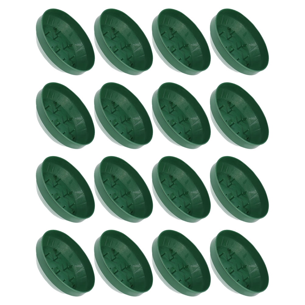 HOMEMAXS 16 Pcs Arrange Mousse Flower Mud Fixing Plate 14.50X14.50X4.00CM Green
