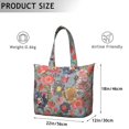 thumbnail image 5 of Retro Floral Travel Tote Bag, Zippered Shoulder Bag with Multiple Pockets, Perfect for Moms on the Go, 5 of 5