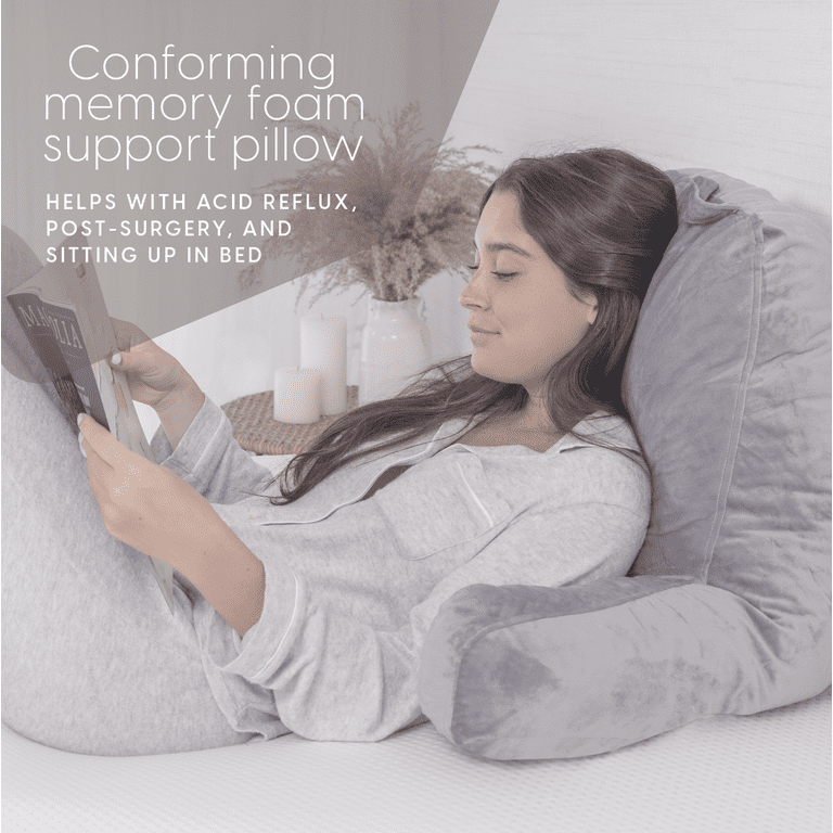 Milliard Solid Foam Wedge Reading Pillow for Sitting up in Bed, Adult Size  Back Rest Pillow
