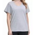 thumbnail image 1 of Calvin Klein T-Shirt Col Rond Performance Grande Taille pour Femmes, Gris Perle Chiné, 1X, 1 of 1