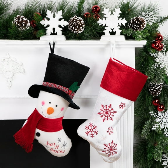 Northlight Embroidered "Let It Snow" Snowman Christmas Stocking - 19"