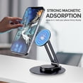 thumbnail image 1 of Magnetic Desk Phone Stand For Iphone 14 13 12 Series, Foldable Portable Aluminum Phone Stand Holder Dock With 360rotation Base, 1 of 4