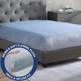 thumbnail image 2 of Sábana bajera ajustable Cathay Home Queen de piel de felpa ultrasuave, azul, 2 of 7