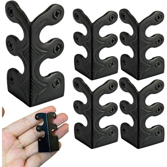 Baseboard Corner Protectors for Furniture, Brass Corner Protectors Baseboard, Skiffers Baseboard Corner Protectors, Solid Brass Skirting Board Corner Protectors (Black)