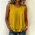 thumbnail image 5 of yillto Women Plus Size Dressy Tank Sleeveless Office Tops Casual Business Work Crewneck Pleated Shirts, 5 of 7