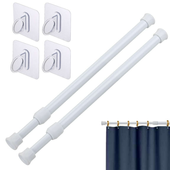 Gustave 2Pcs Small Tension Rods Adjustable 12 to 20 Inch No Drilling Expandable Spring Loaded Tension Rods Curtain Rod for Closet, Window, Kitchen, Bathroom, Cabinet