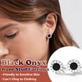 thumbnail image 3 of Pendientes de Botón Silvora Runas Vikingas Plata de Ley, 3 of 8