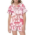 thumbnail image 1 of Ensemble de Pyjama Garçon Imprimé Manches Courtes à Boutons Hauts Unis T-Shirt Ensemble Ensemble de Pyjama Décontracté Pyjama Fillette Pyjamas Garçons Filles Mode, 1 of 5