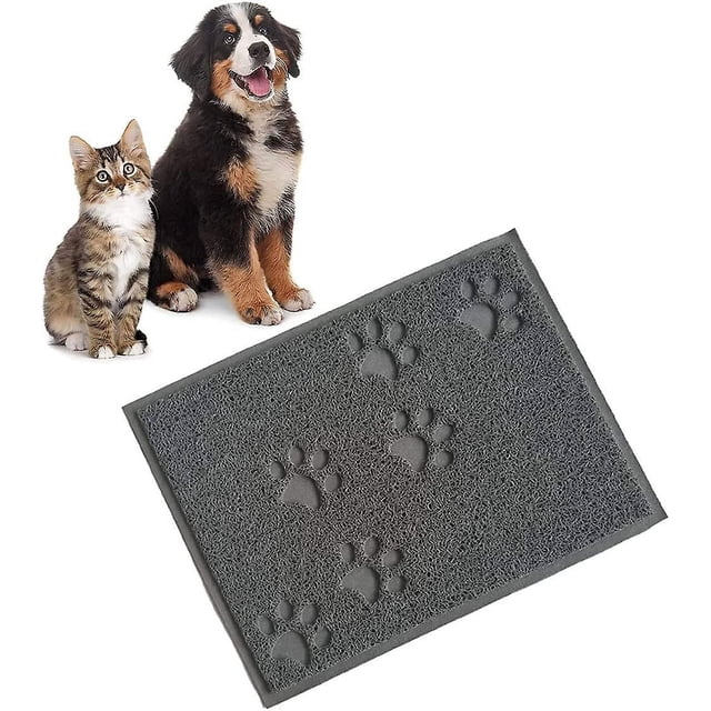 Alfombrilla antideslizante para comida de mascotas, impermeable, para perros y gatos, color gris