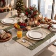 thumbnail image 3 of Sm:)e Rustic Farmhouse Dark Green Paper Braided Placemats Set of 4,12x18 Inch, Seasonal Woven Decoration for Kitchen Dining, Home & Party Use, 3 of 6