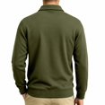 thumbnail image 4 of JULMCOMO Polo Shirts for Men Button Collared Casual Workwear Style Long Sleeve Shirts Regular Fit Work Tops with Chest Pockets Army Green XL, 4 of 7