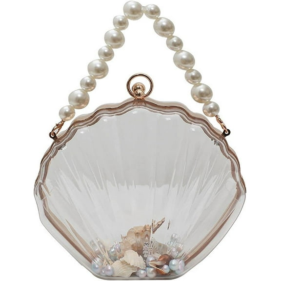 YOUI-GIFTS Women Fashion Seashell Crossbody Shoulder Bag Chain Strap Handbags Acrylic/Synthetic PU leater Evening Clutch Purse