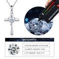 thumbnail image 4 of Moissanite Cross Necklace Sterling Silver Heart Pendant 0.3 Carat Religious Jewelry Gifts for Women Men, 4 of 5