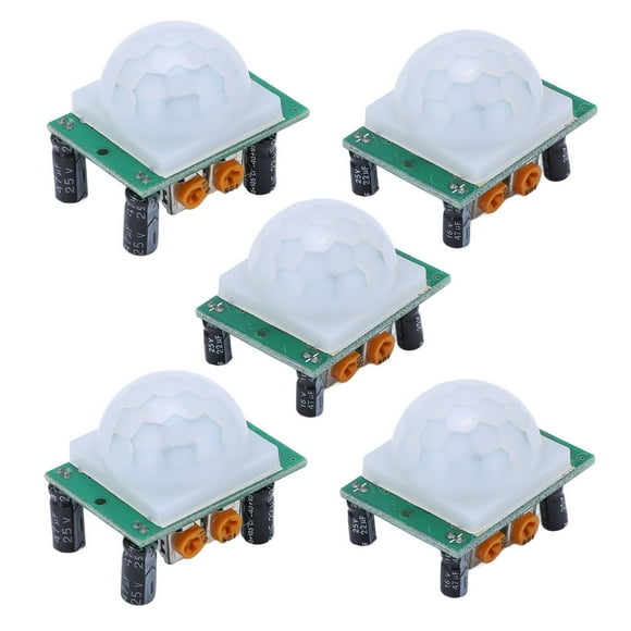 Módulo PIR IR PCB de 5 piezas, sensible, estable, preciso, de bajo consumo, detector de movimiento humano para sistema de alarma, CC 4,5-20 V