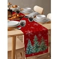 thumbnail image 6 of Red Christmas Tree Burlap-Cotton Table Runner 90 Inches Long,Green Xmas Tree Snowflake Farmhouse Table Runners,Outdoor Dining Tablecloths Decor for Baby Shower Party Wedding 13x90, 6 of 9