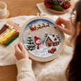 thumbnail image 4 of Christmas Beginners Embroidery Kit for adults , DIY Cross Stitch Set with Pre-Printed Fabric Hoop Floss Needles, christmas crafts, C, 4 of 4
