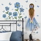 thumbnail image 3 of Pegatinas de pared TUNC flores azules decoración habitación para niñas vinilo mariposa, 3 of 5