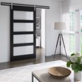 thumbnail image 2 of Twin Star Home 42" Wide Contemporary Sliding Barn Door with Frosted Glass Panels, 2 of 5